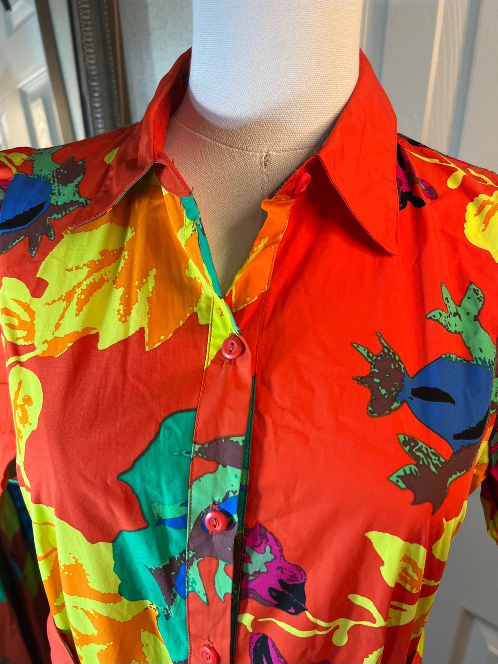 Christopher John Rogers Red Floral Maxi Dress with Multicolor Print - Picture 4 of 11